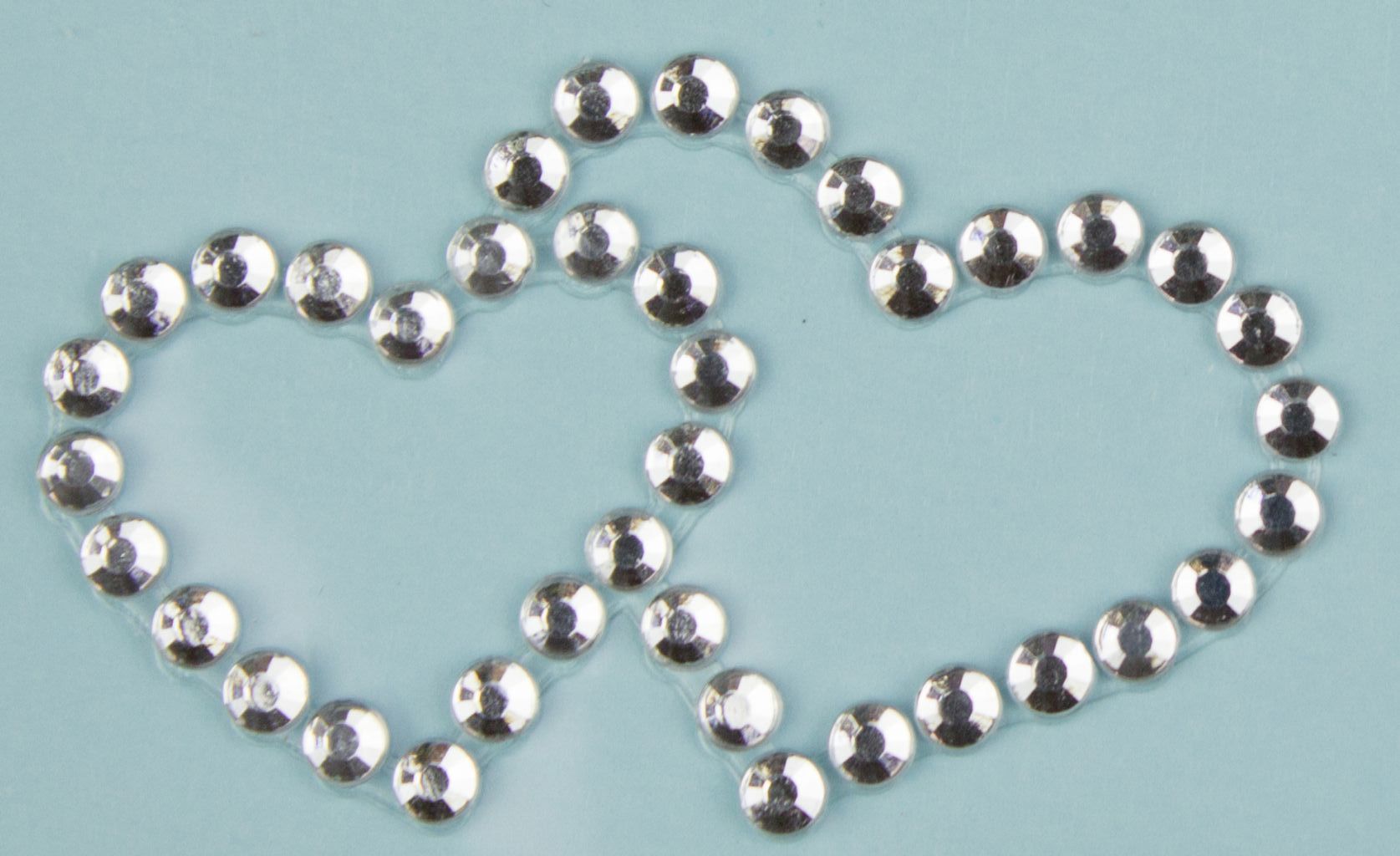 97000400-1AWIuE3AwMqGLc Glitzersteine als Doppelherz, klar, 45 x 25 mm, selbstklebend