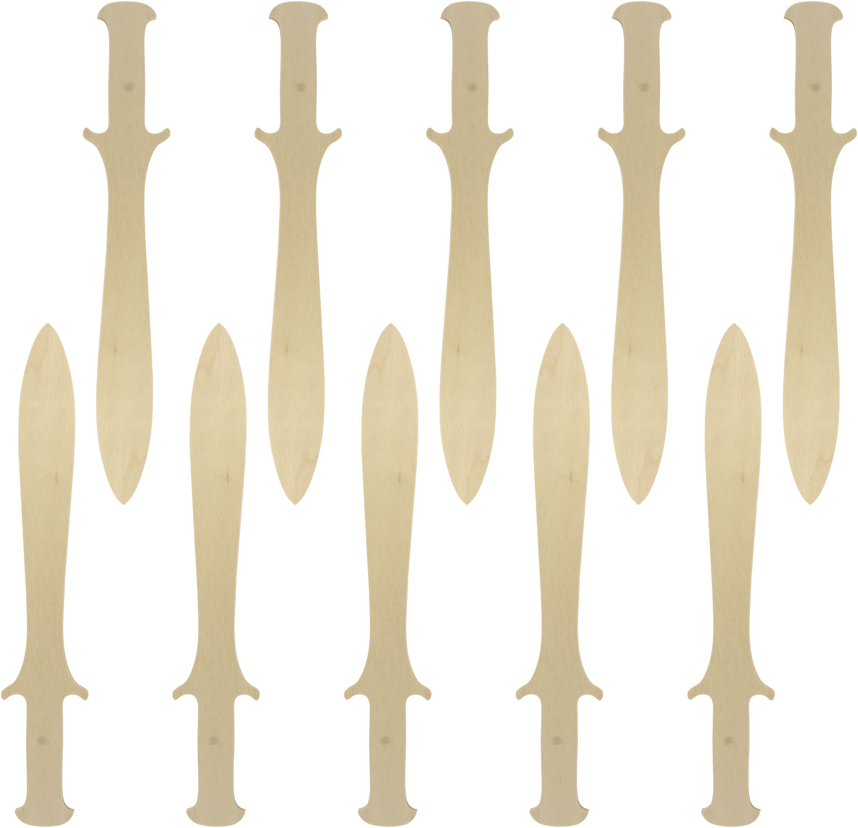 10x Piratendolch aus 3mm Birkensperrholz