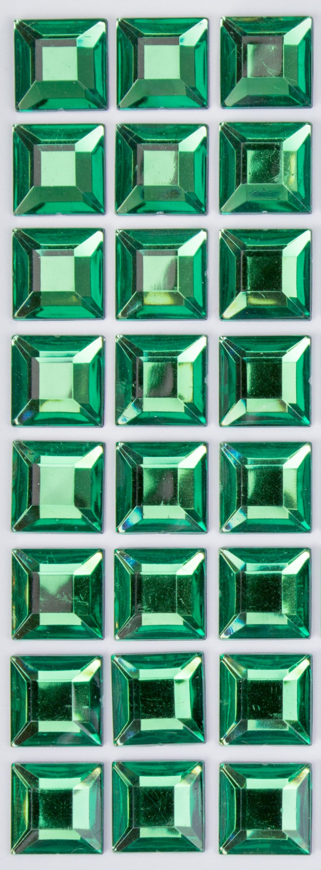 97000020-24 Glitzersteine grün, 15 x 15 x 3 mm, selbstklebend